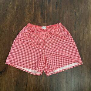 Basic Editions Women’s Red Gingham Boxer‎ Shorts Large